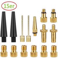 AliExpress 15Pcs Copper Bike Valve Adapter Set - SV/AV/DV Pump Nozzle Kit for Tire Inflation