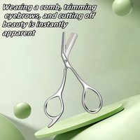 Stainless Steel Eyebrow Scissors with Comb Hypoallergenic One-Piece Design, Sharp Blades & Ergonomic Handle