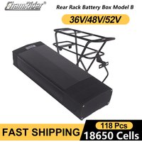 ChamRider-Electric Bike Battery Box, Rear Rack, Donkey Kong, USB, Double Layer Luggage, 48V, 36V, 52V, 5V, 14S8P