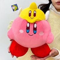 30-50cm Angel Kirby Plush Toy Stuffed Doll Big Size Cartoon Anime Star Hug Pillow Pink Gift for Kids Birthday Room Decoration