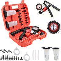 21PC Hand Held Vacuum Pressure Pump Tester Kit Brake Fluid Bleeder Car Tool Kit