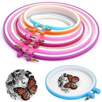 5Pcs/Set Plastic Embroidery Cross Stitch Hoop Set Hoop Frame Adjustable Sewing Tools Supplies DIY Apparel Sewing Supplies