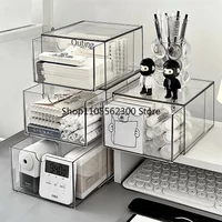 Drawer-type Sundries Storage Box Organizer Desktop Acrylic Cosmetics Makeup Storage Box Desk Multi-layer Dust Mask Clear Boxes