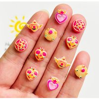 60 pieces of resin mini mixed magic array pink heart-shaped nail art rhinestone jewelry A136