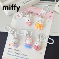 Cute Miffy Mini Doll Keychain Girls Backpack Accessories Cute Rabbit Fashion Pendant Girlfriend Gift