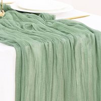 Sage Green Table Runner Boho Rustic Gauze Cheesecloth Table Runner Wedding Bridal Shower Sheer Gauze Centerpiece Home Decoration