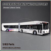 City Car Moc New Flyer XD60 Articulated Bus Building Blocks Transport Truck Technology Bricks Motors Machine Collection Toy Gift