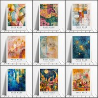 Paul Klee Abstract Modern Art Bauhaus Poster Colorful Geometric Wall Art Expressionist Painting Mid Century Modern Canvas Print