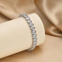 Tennis Bracelet for Women Silver Plated Cubic Zirconia Link Non-tarnish Waterproof Chunky Chain Hip-hop Jewelry Jewelry