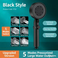 5 Mode High Pressure Shower Head Rain Massage Spa Wide Narrow Spray Heavy Plastic Bath System Easy Install
