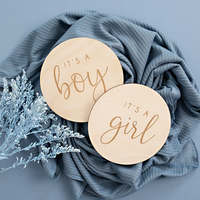Surprise Gender Reveal Announcement Wooden Sign It's A Boy/Girl Baby Shower Supply Photo Prop Hello World Sign Gift for Newborns