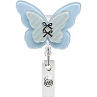 Acrylic Badge Holder Double-Layer Butterfly Badge Reel Retractable Badge Holder Lightweight For Hospitals Staff Nurses