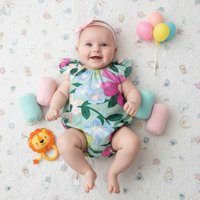 Summer Cotton Baby Girls Onesies Cotton Princess Flower Casual Lovely Clothes