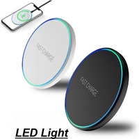 Desktop 30W Mini Wireless Charger Pad Fast Charger Station LED Light For iPhone 17 16 15 14 13 Samsung S25 S24 Xiaomi AirPos Pro
