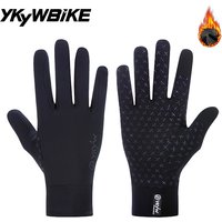 YKYWBIKE zimowe rękawiczki rowerowe mężczyźni kobiety ekran dotykowy wyściełane rękawice rowerowe wodoodporne wiatroszczelne ciepłe antypoślizgowe ela