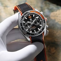 Sports Men Chronograph Watch The Bezel Rotatable Quartz Watches Mens Fashion Silicone Strap Waterproof Luminous Calendar Clock