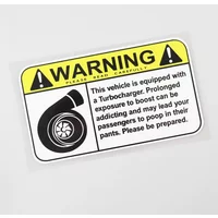 Car Sticker Funny Warning Sign Turbo Boost Decal PVC 15.2CM×8.6CM