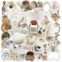 10/30/50PCS INS White PVC Sticker Aesthetic Decoration Scrapbooking Sketchbook Korean Stationery School Supplies