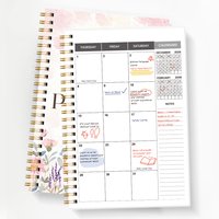 2026-2027 Academic Planner A5 Floral Spiral Notebook 24 Month Monthly Calendar with Notes Study Organizer