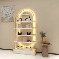 Products Display Rack Barber Shop with Light Display Cabinet Beauty Salon Product Cabinet Display Rack Skin Care