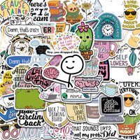 50PCS Sarcastic Sticker Aesthetic Kawaii Scrapbook Graffiti Decoration Laptop Luggage Phone Skateboard Waterproof DIY Sticker