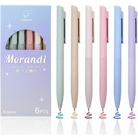 6pcs Pastel Gel Pens,Colored Ink Pens,Pens Colorful for NoteTaking Journaling,Cute Retractable Pens0.5mm Fine Point Quick Drying