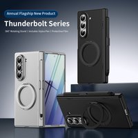 For Samsung Galaxy Z Fold 5 6 7 Case with Stylus Pen Magsafe 360° Rotation Stand Hinge Screen Protector Full Protection Cover