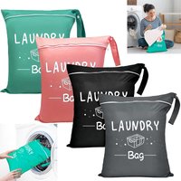 Travel Laundry Bags with Zip, Waterproof Laundry Bag Travel, Reusable Wet Bag with Zip, Waterproof Laundry Bag for Fitness
