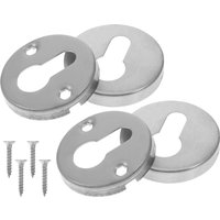 Stainless Steel Door Lock Cover Key Hole Covers Detachable Brushed Texture Keyhole Escutcheons With Screws(Random Base Covers)