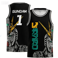 Hot Selling 2026 Gundam Anime Tank Top Mens Gundam Model Cosplay 3d Print Training Casual Breathable Sports Kid Basketball Vest