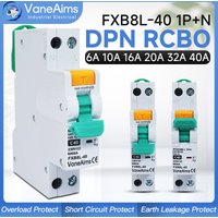 DPN 1P+N RCBO Mini Circuit Breaker AC230V 6A 10A 16A 20A 32A 40A Din Rail Mounting Leakage Protection Miniature Air Switch