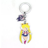 Anime Sailor Moon Keychain Key Rings Sailor Moon Key Chains Luna Cat Cosplay Accessories Figure Gifts