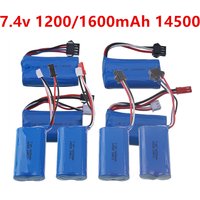 14500 rechargeable battery 7.4v 1200mAh 1600mAh Lithium battery with SM/JST plug for Electric Toys water bullet gun toys Parts
