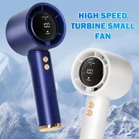 Portable Hand Fan Air Cooling Fan USB Charging LED Digital Display & Flashlight 3 Speeds USB Rechargeable Battery Fan Outdoor