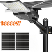 Lampy solarne uliczne 10000W, zewnętrzne, 6500K, bardzo duże lampy do parkingów, wodoodporne solarne lampy oświetleniowe do ogrodu.