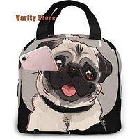 Lunch Bag Cute Pug Dog Lunch Box Insulated Bag Tote Bag For Men/Women Work Travel