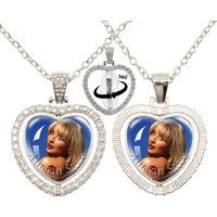 Hot Sales Sabrina Carpenter Creative Funny Singer 25mm Double-Sided Heart Necklace Accessories Glass Pendant For Fans Gift