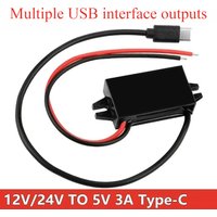 12V 24V to 5V 3A Car Buck Converter DC-DC Step Down Voltage Power Supply Adapter for Type-C USB Mini USB Micro USB Adapter CE