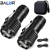 Mini 3 LED Flashlight With Pen Clip,Night Walking, Portable Brightness,Rechargeable Waterproof Emergency Spotlight Outdoor Torch