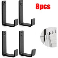 4/8pcs Heavy-Duty Wall Mounted Coat Rack Hooks with Screws Black Metal Hanging Storage for Kitchen Bathroom Towel Clothes Hanger