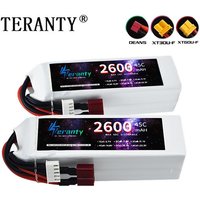 RC Battery 4S 45C 2600MAh 14.8V Lipo Battery With XT30/XT60/Deans T Plug For FPV Helicopter Drone Aircraft Racing 2PCS