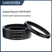 Metal Lens Cap 67-82/72-82/77-82/82-82mm (85mm O.D.) Matte Box Filter Adapter Step Up Front Ring