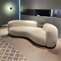 Cream wind creative curved sofa light luxury Italian pea sofa small apartment living room clothing store beauty salon hotel