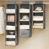 Wardrobe drawer storage hanging bag washable foldable fabric hanging clothes organizing bag storage and storage