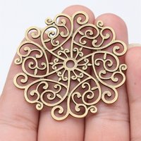 1pcs 55x52mm 5 Colors Mandala Pattern Charms Zinc Alloy DIY Handmade Jewelry Making Accessories
