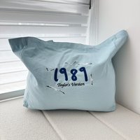 1989 Taylor's Version Embroidered Retro Style Female Canvas Reusable Tote Bags 80s 90s Street Fashion Shoulder Bags Shopping Bag