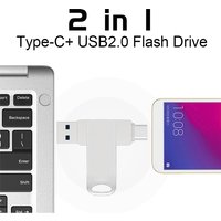 Type C OTG USB Flash Drive 64GB 32GB 16GB 8GB Memory Stick 2.0 Pendrive High Speed for mobile phones and computers