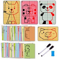 Kids Lattice Symmetrical Drawing Graphics Puzzle Toys Creative Concentration Train Tracing Painting Cards Children Teaching Aids