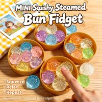Mini Glitter Dumpling Steamer Bun Squishy Toy Stress Fidget Sensory Squeeze Ball Slow Rise Squishy Simulation Food Party Gifts