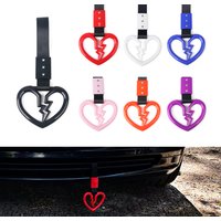 Car Tow Strap Ring Heart JDM Train Bus Handle Hand Strap Styling Drift Charm Strap Auto Accessories